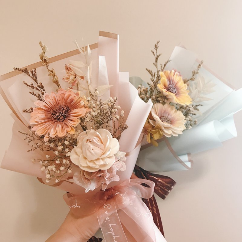 毕业季/教师节花束(中束)-向日葵/太阳花/索拉花 花束 - 干燥花/捧花 - 植物．花 黄色