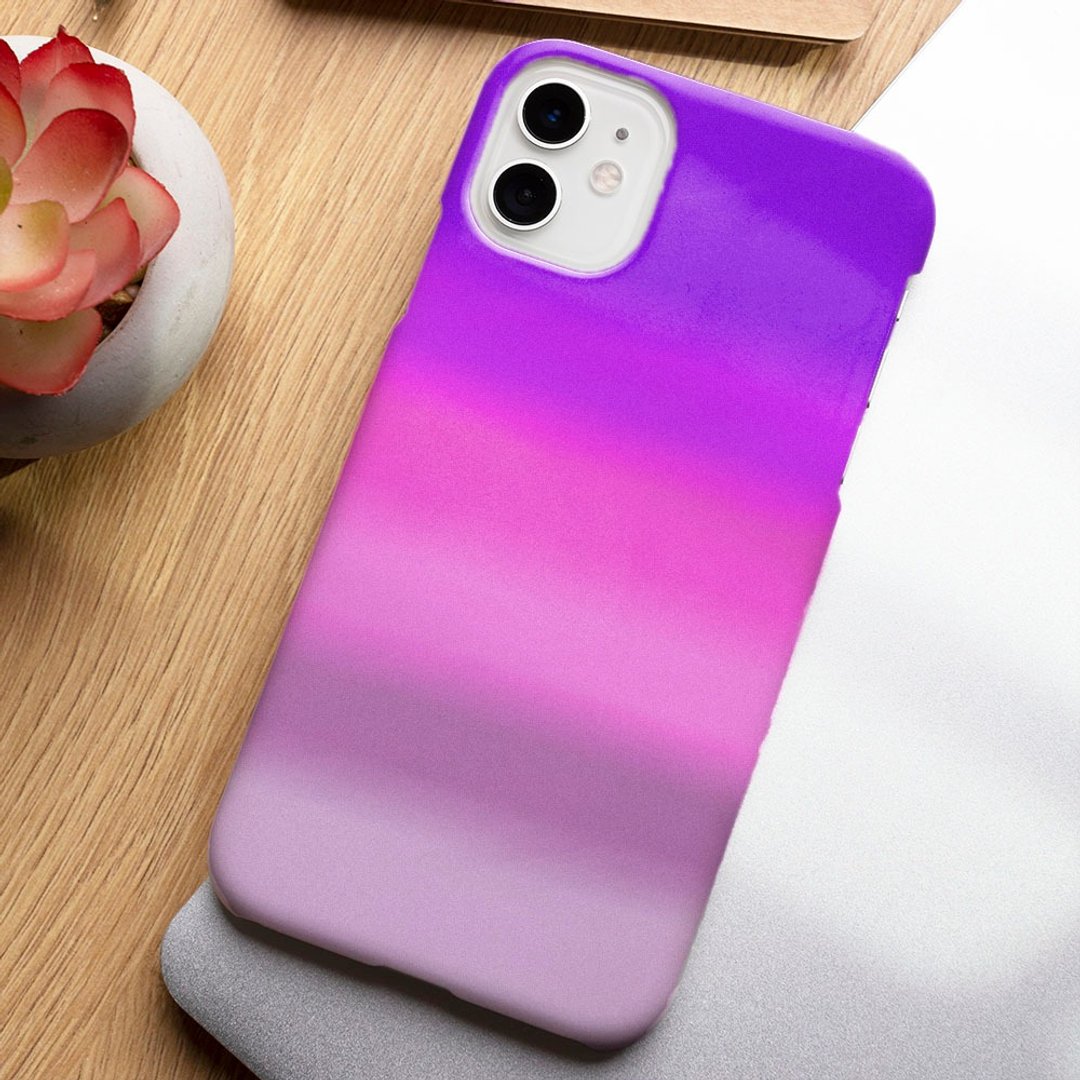 客制手机壳 iPhone 14 13 Pro Matte 复古酿造年份抽象渐变3 4紫 - 手机壳/手机套 - 塑料 多色