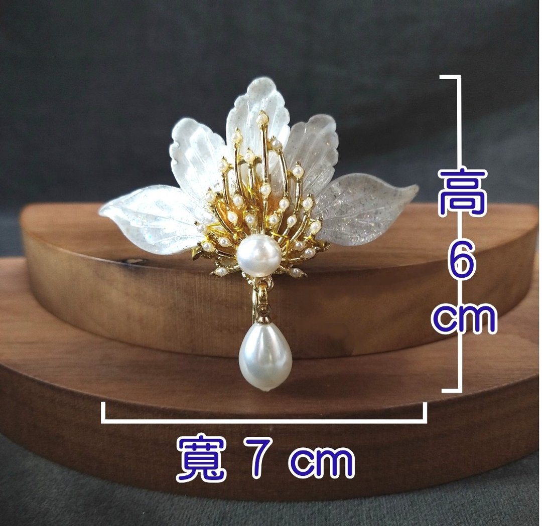 琉璃系列【雀の华兰】马尾扣 ∕ 发插~ 水蓝 ∕ 彩白 - 发饰 - 琉璃 多色
