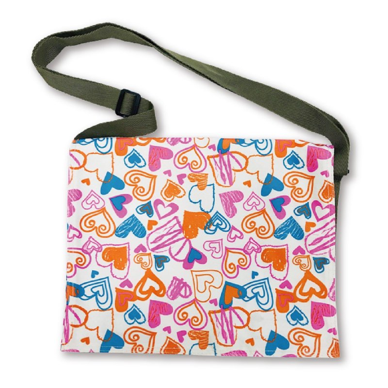 复古大书包【宝特瓶回收环保纤维织品】 - 侧背包/斜挎包 - 环保材料 多色