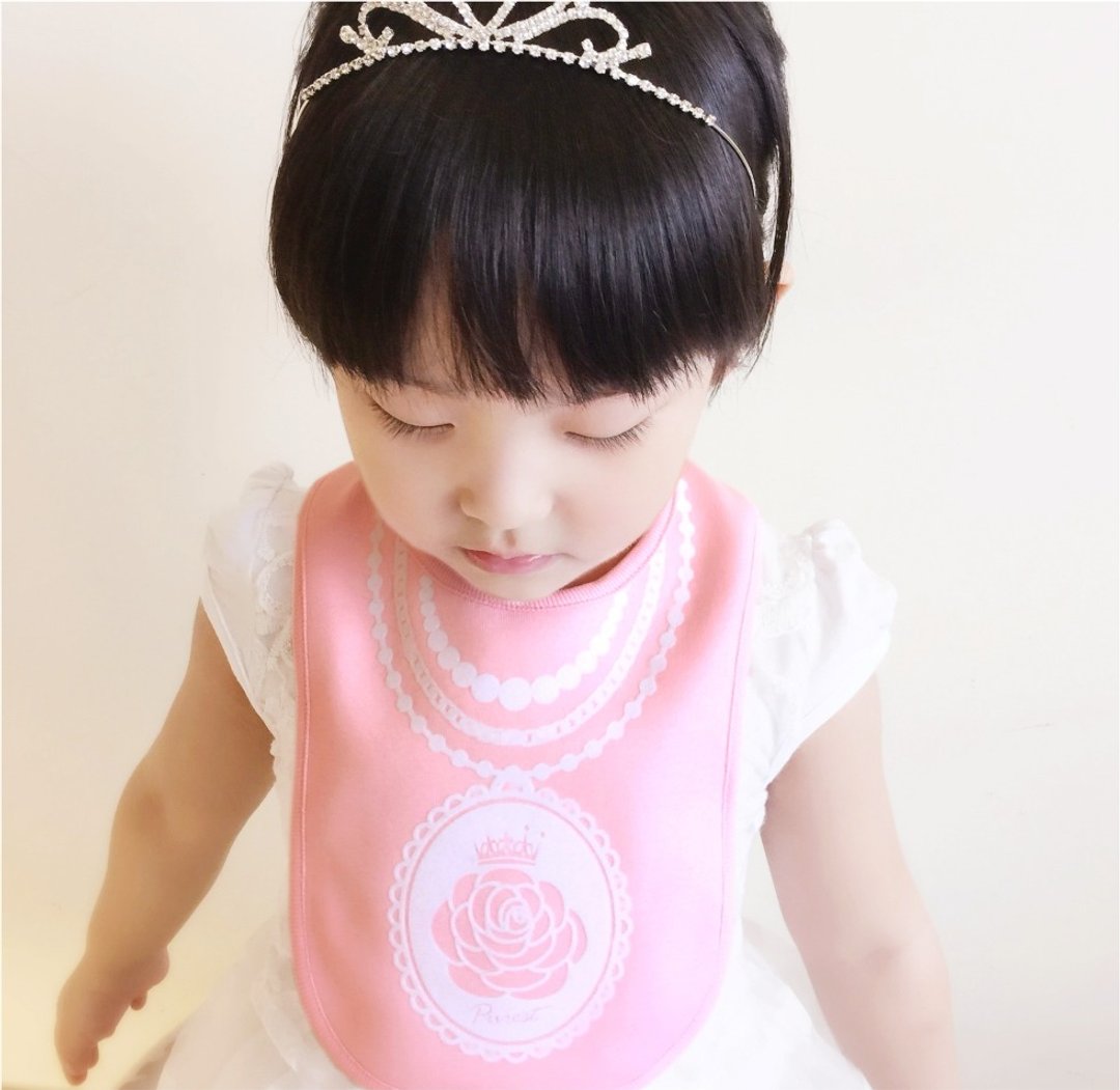 PUREST baby collection 【凡尔赛玫瑰小公主】女宝宝装饰围兜 (粉色款) - 围嘴/口水巾 - 棉 粉红色