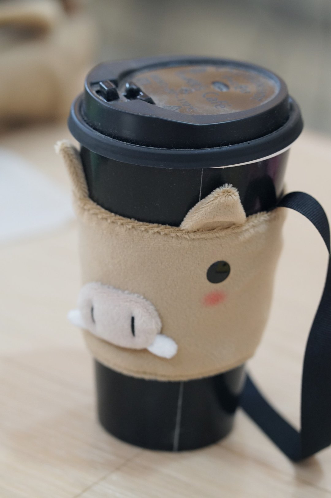 bucute山猪环保饮料提袋/饮料杯套/环保杯套/提袋/超人气/手作 - 随行杯提袋/水壶袋 - 聚酯纤维 卡其色
