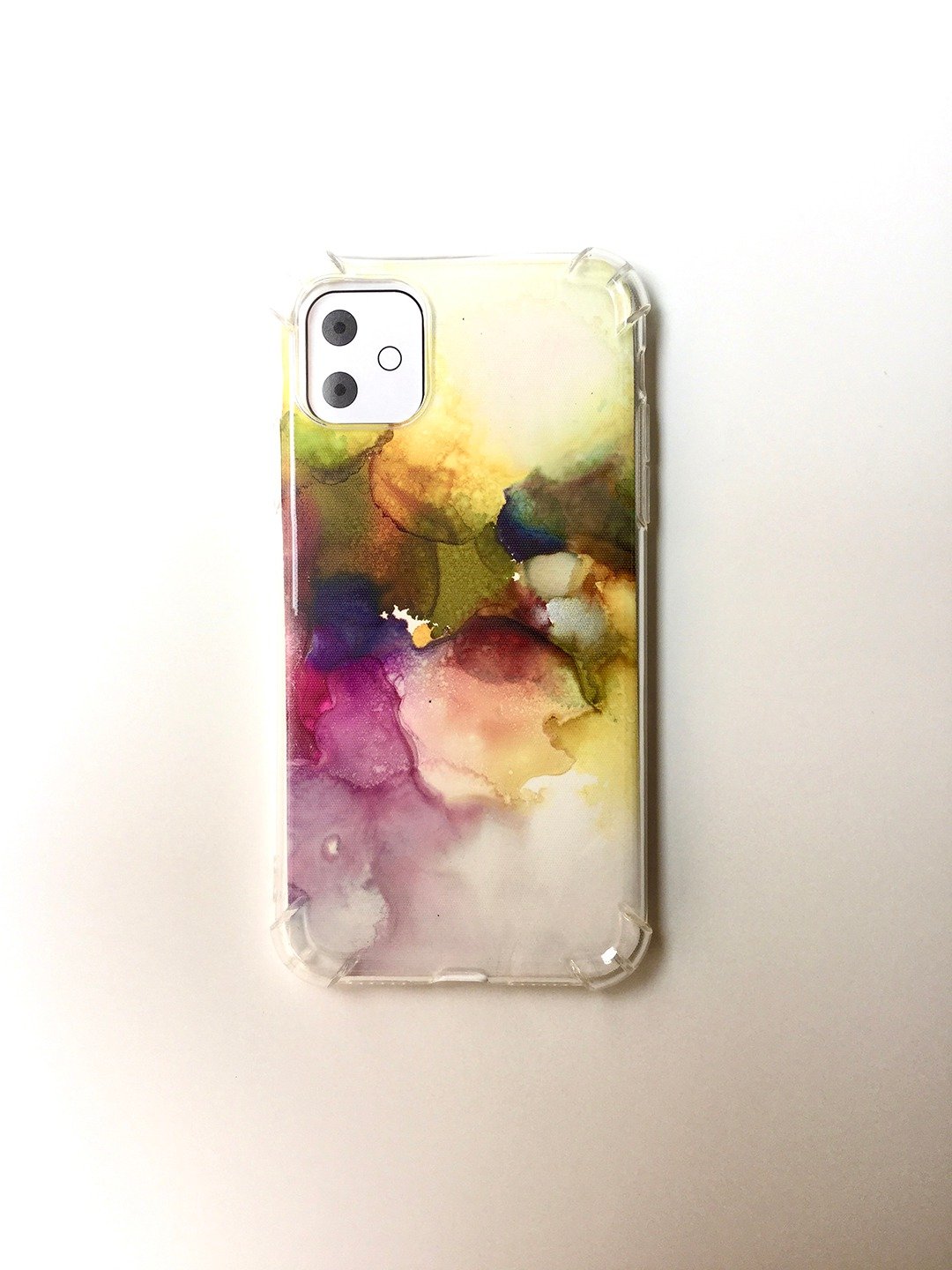 抽象IPhone 11(6.1寸)酒精墨水手绘背壳  防摔 /防刮花  手机壳 - 手机壳/手机套 - 塑料 橘色