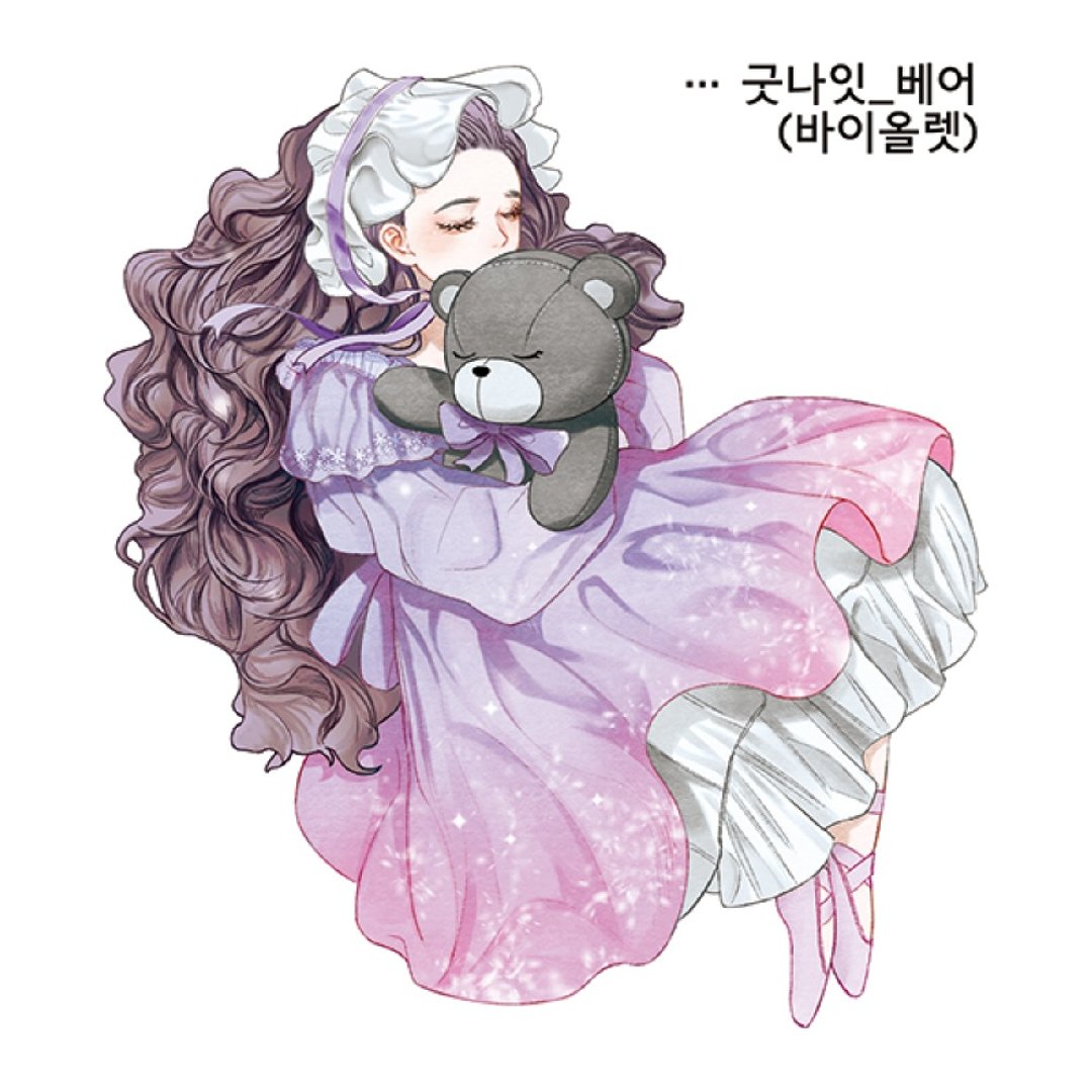 晚安熊 (2色) 少女贴纸 (honne market) blackraccoon - 贴纸 - 纸 多色