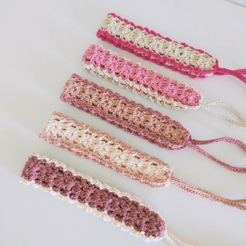 粉嫩系列双色发带 - 发带/发箍 - 棉．麻 粉红色