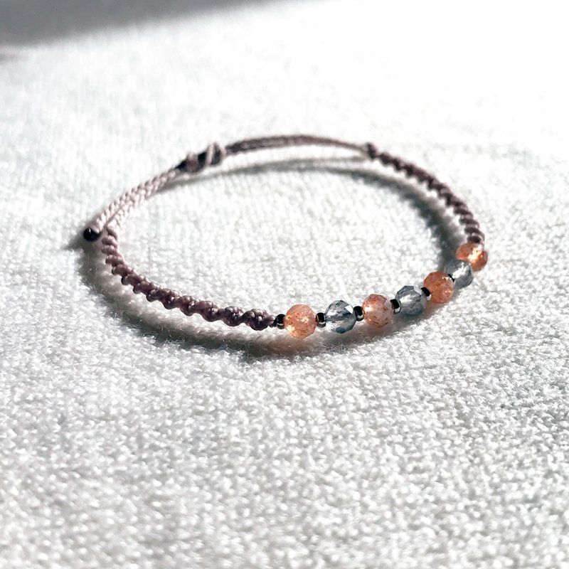 富足与好运 日光石拉长石花边结手链 - 手链/手环 - 蜡 多色