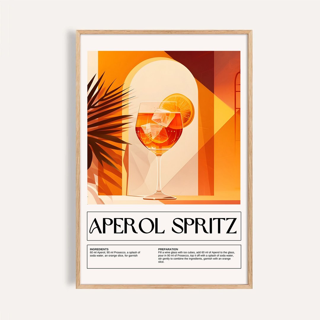夕阳气泡酒 Aperol Spritz / 调酒艺术挂画 画芯 海报 酒装饰画 - 海报/装饰画/版画 - 纸 