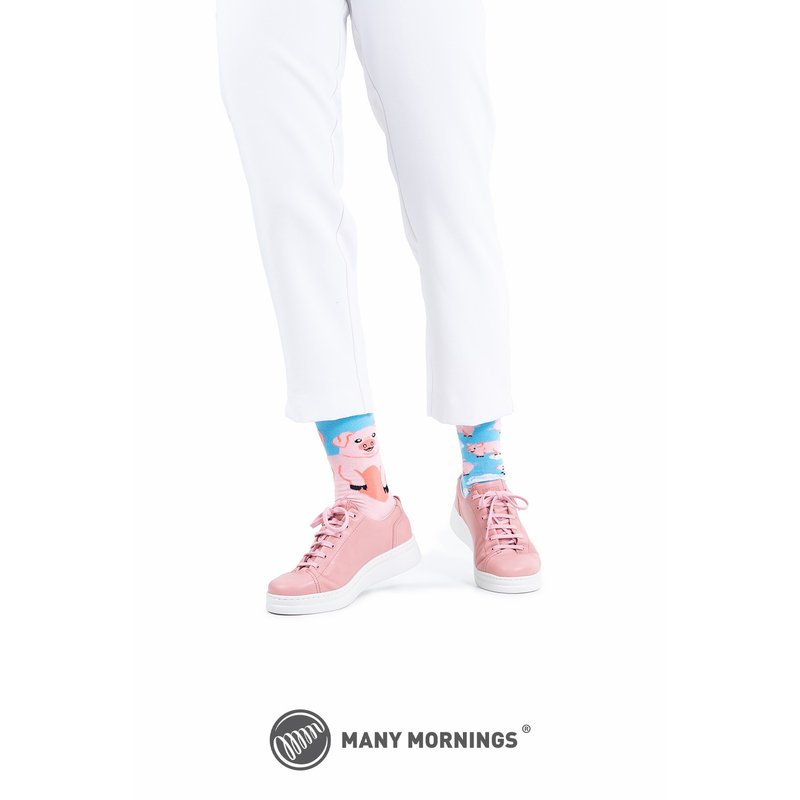 小猪高飞梦 - 不对称袜子 鸳鸯袜 香港独家贩售 - 袜子 - 棉．麻 粉红色