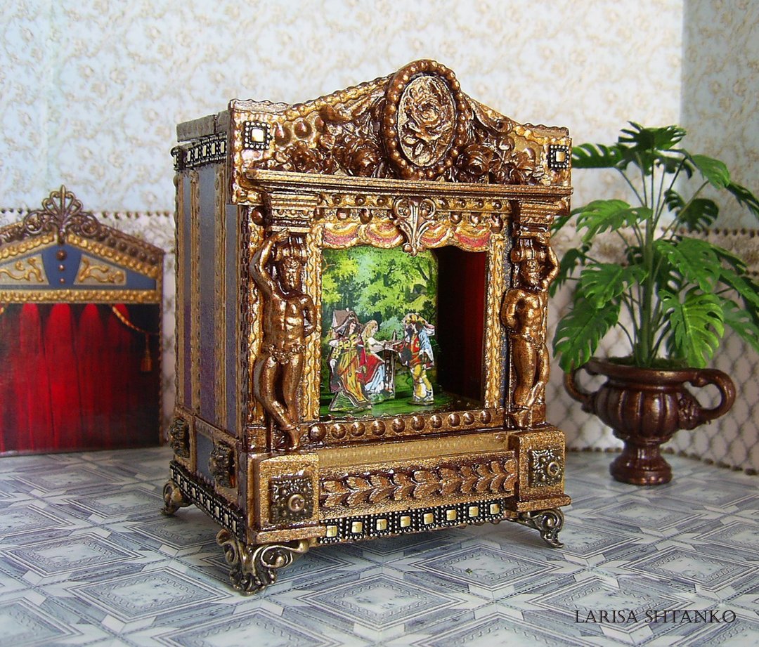 1:12 Scale. Puppet theater with LEDs illumination, rotating stage.#11 - 玩偶/公仔 - 其他材质 