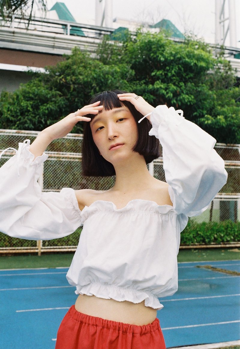 Summer top (White) - 女装上衣 - 棉 白色