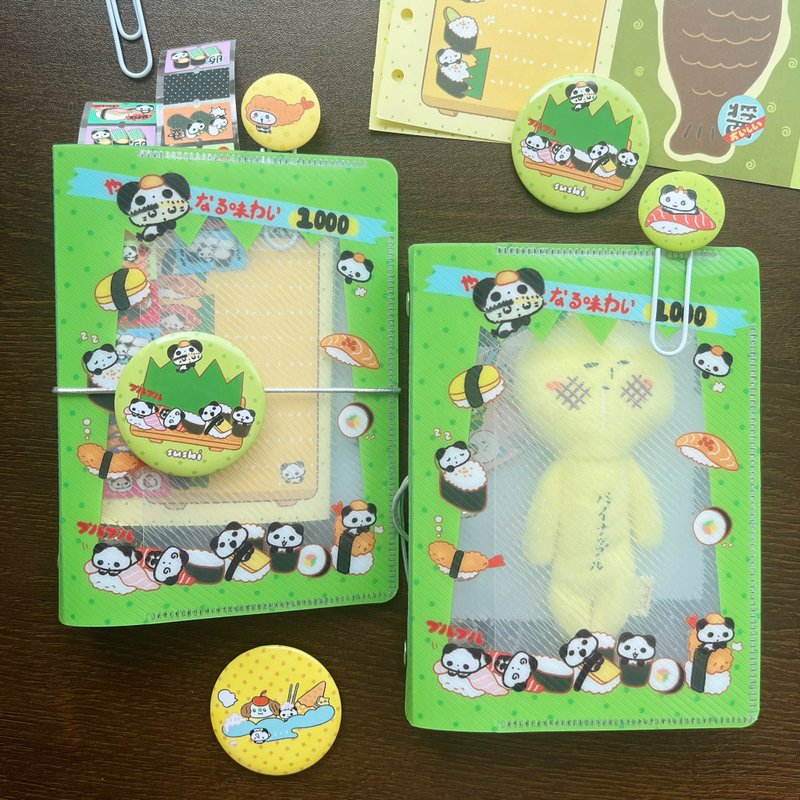 【盐汽水】原创寿司草 A7两折斜纹绑带卡册手帐本 - 笔记本/手帐 - 其他材质 多色