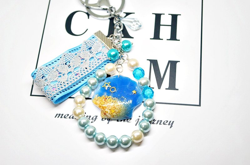 >>>>钥匙圈+包包挂件 -海的那端- =>限量*1  #可爱 #俏皮 - 钥匙链/钥匙包 - 树脂 蓝色