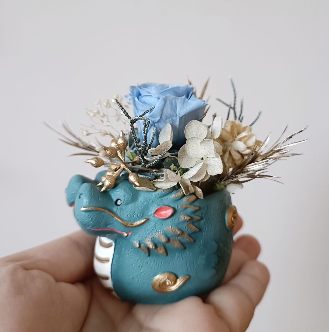 玫瑰永生花  注连绳 | 达摩过年桌花 马年开运小物开幕店面布置七夕 - 干燥花/捧花 - 植物．花 多色