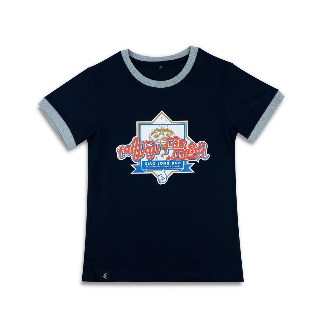 台湾T-shirt│Taiwan Formosa小笼包T-丈青 - 中性连帽卫衣/T 恤 - 棉 蓝色