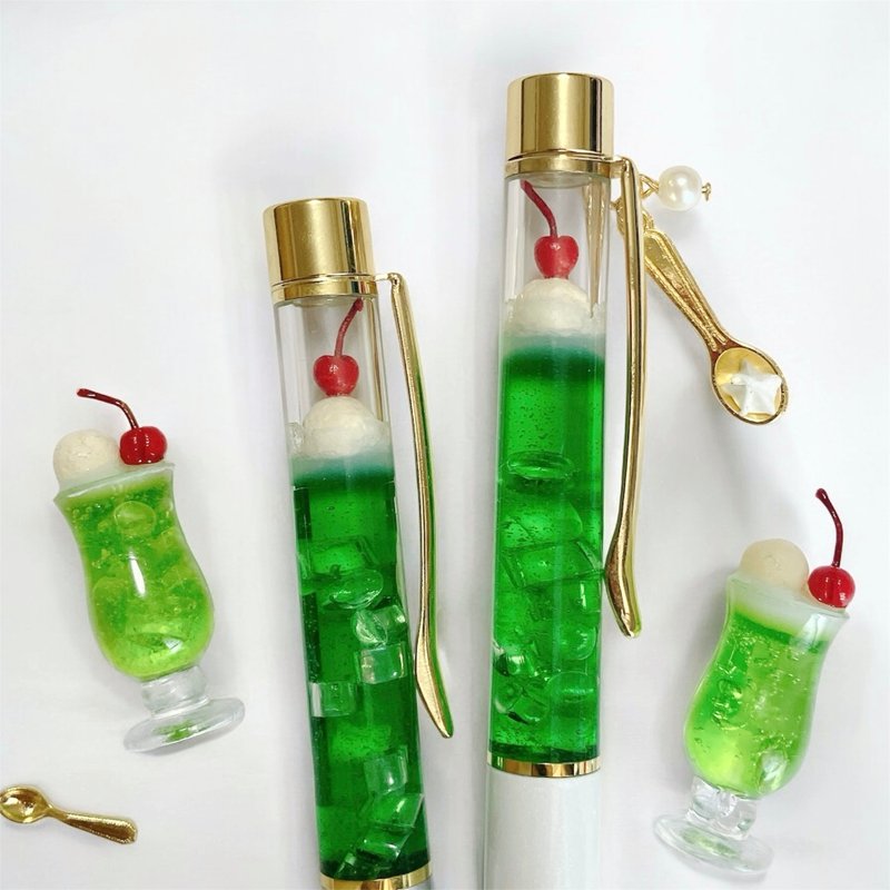 奶油苏打漂浮造型圆珠笔 - 圆珠笔/中性笔 - 树脂 绿色