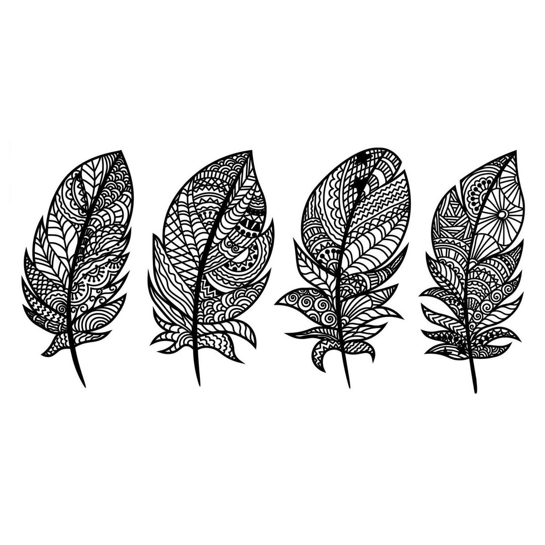 Feather svg, feather template, feather pdf, feather png, feather laser cut, SVG - 图文模板设计 - 其他材质 