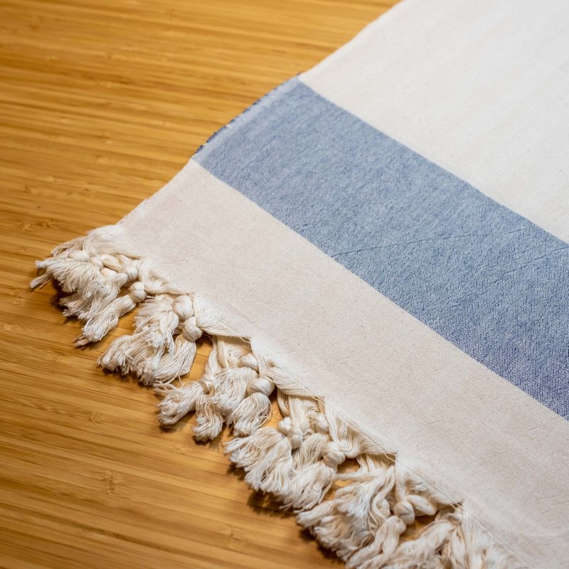 Buldan Peştamal土耳其布尔丹手工织巾-【晨祷】 - 围巾/披肩 - 棉．麻 蓝色