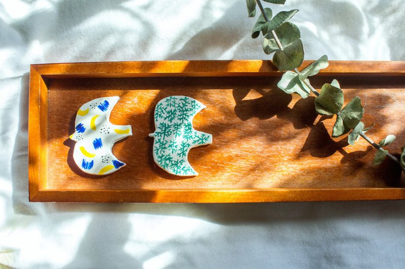 清晨的飞鸟 黏土别针 - 胸针 - 粘土 绿色