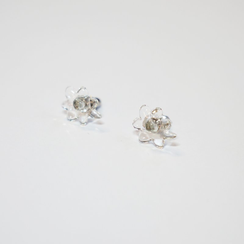 GOC x HARIO 手工玻璃耳环 - 水仙花 (HAGL-DA-PP) - 耳环/耳夹 - 玻璃 透明