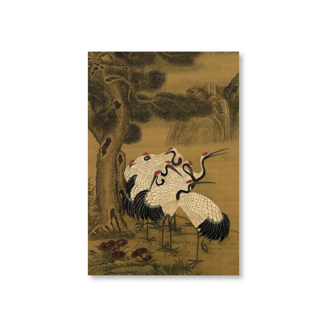 【明信片・Postcard】吕纪・松鹤长春 - 卡片/明信片 - 纸 卡其色