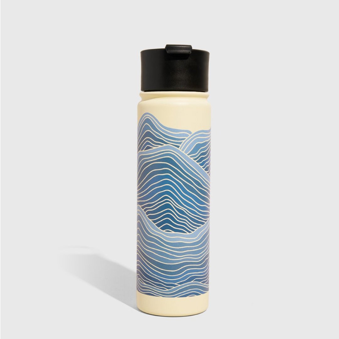 United by Blue 22oz 不锈钢保温瓶 707-279 / 609-海浪-米 650ml - 保温瓶/保温杯 - 不锈钢 蓝色