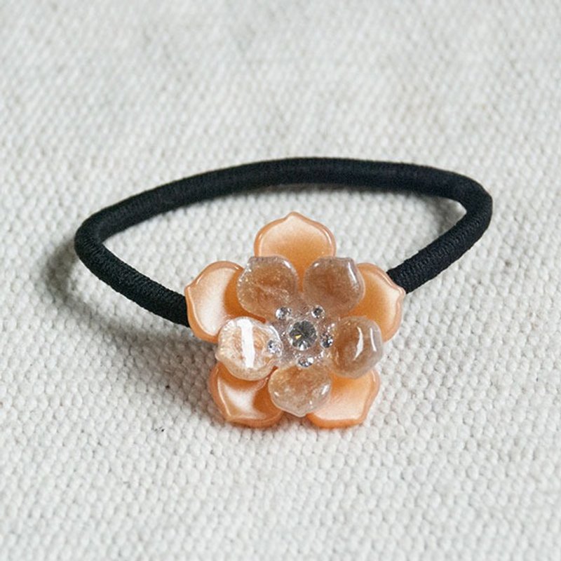 彩化花漾,彩绘压克力发束,发圈-咖啡 - 发饰 - 压克力 咖啡色