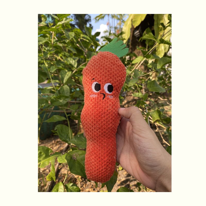 funny face fruit - carrot - 玩具 - 棉．麻 红色