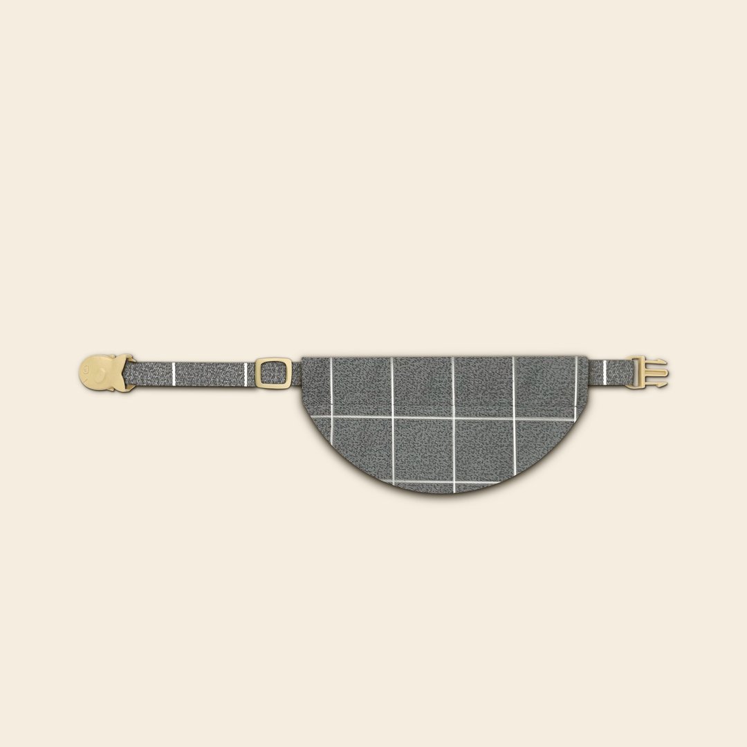 简约手工定制猫咪项圈 | Grey Half Moon Bandana Cat Collar - 项圈/牵绳 - 棉 蓝色