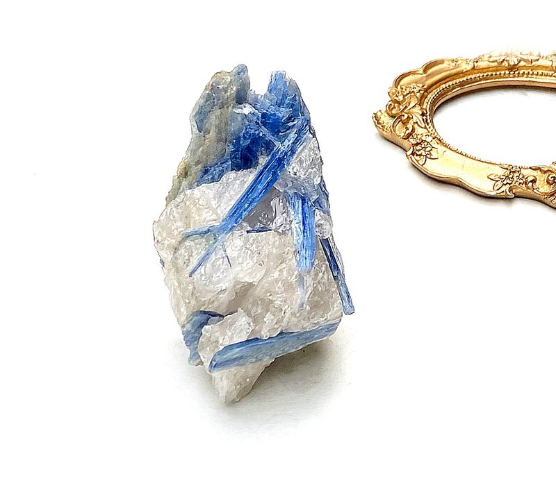 天然原矿小蓝晶石共生白水晶及云母 办公室 居家 疗愈 摆件 - 其他 - 水晶 多色