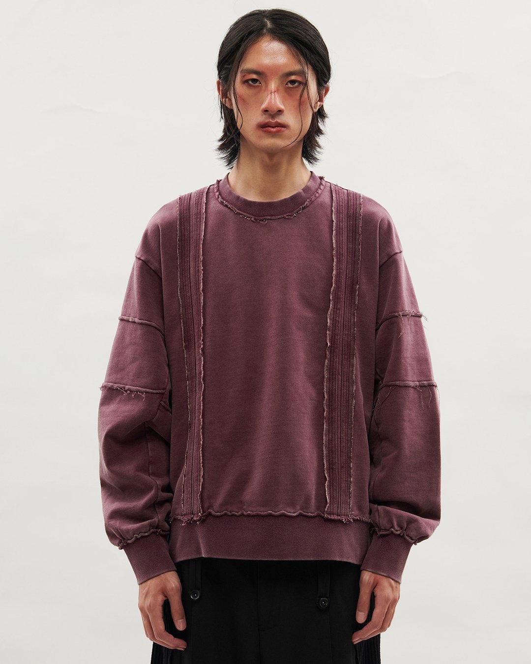 Washed Sweater - 中性连帽卫衣/T 恤 - 棉 红色