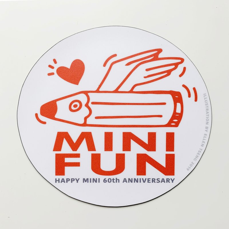 磁铁车贴- 迷你乐趣(圆款红) | 独家设计Mini汽车60周年纪念系列 - 冰箱贴/磁贴 - 防水材质 卡其色