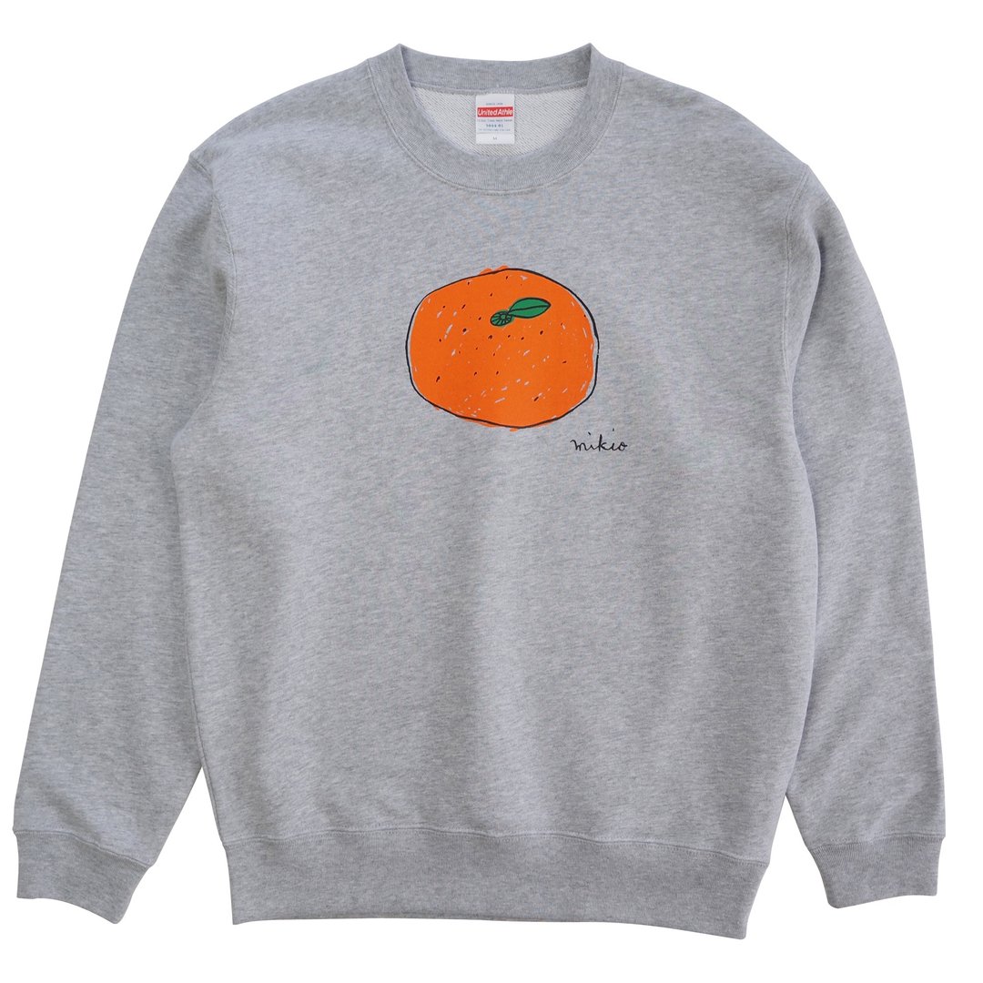 Mikan Adult's Sweatshirt Gray 橘子 Tangerine - 女装上衣 - 棉 灰色