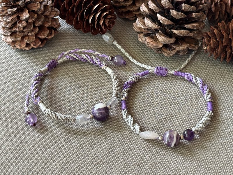 幻梦之境 / 千层梦幻紫水晶 编绳 手链 - 手链/手环 - 水晶 紫色