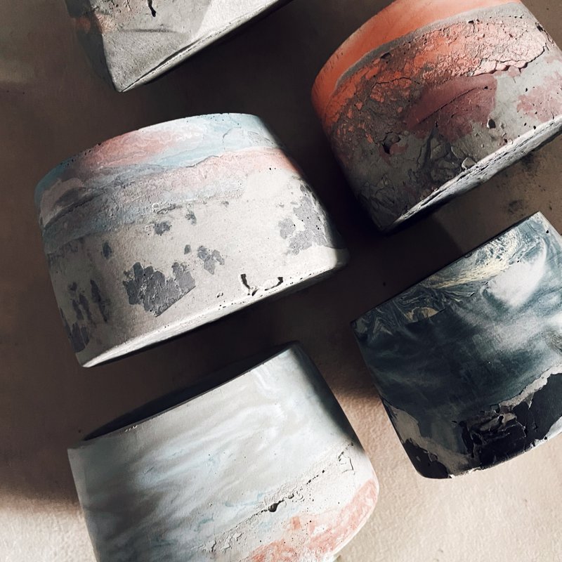 · 卖花的女鹅 手作环保泥盆 · 五款  · - 花瓶/陶器 - 水泥 