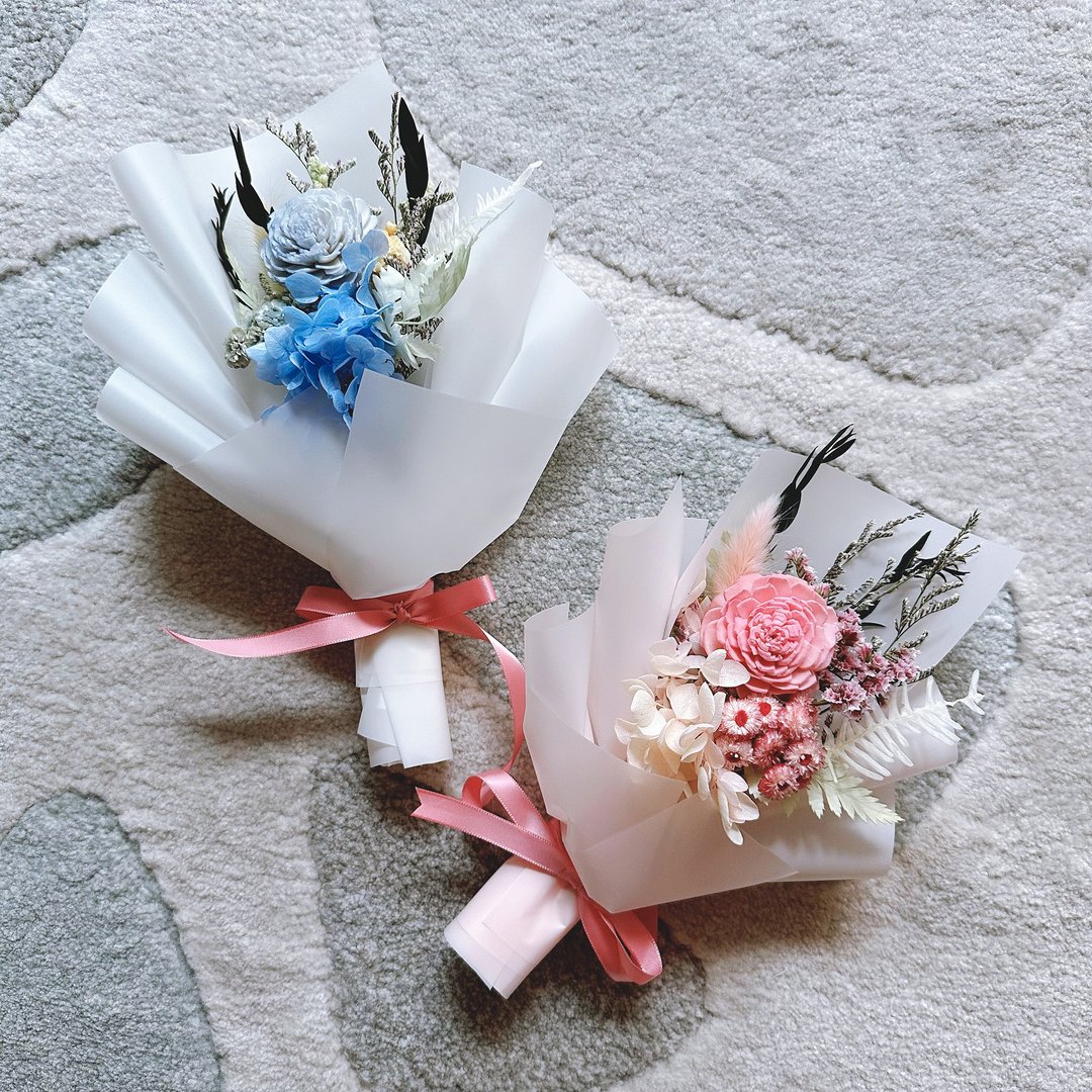 干燥花束(小)。情人节花束。生日花束。求婚花束。毕业花束 - 干燥花/捧花 - 植物．花 