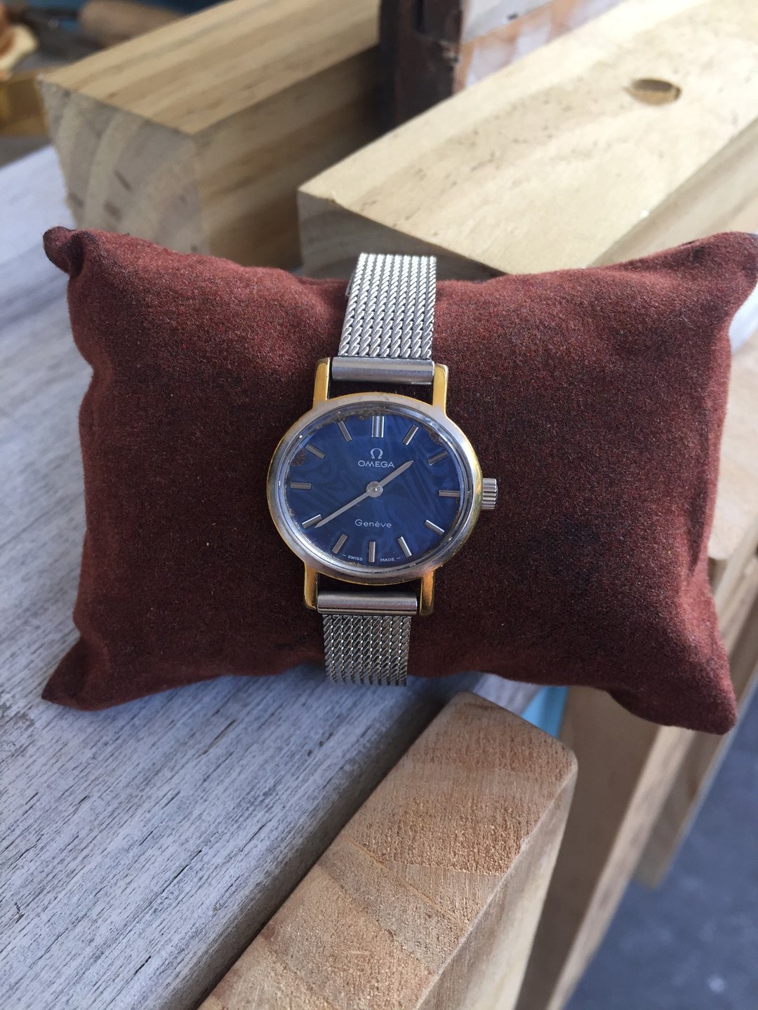 【稀有品】欧米茄 OMEGA Genève 椭圆形_手上链古董表_女表 - 女表 - 其他金属 银色