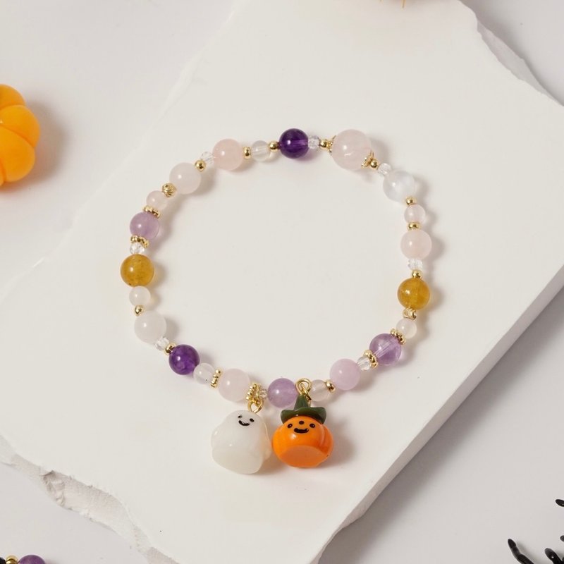 【万圣节】捣蛋精灵 | 碧玺/紫水晶 | 能量水晶/宝石/设计/饰品 - 手链/手环 - 水晶 紫色