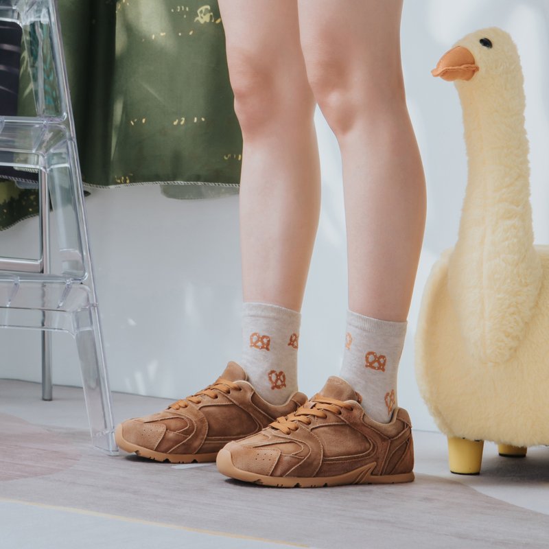 【复古文青】MIT舒适休闲鞋。真皮。法国面包8535 - 女款休闲鞋 - 真皮 咖啡色