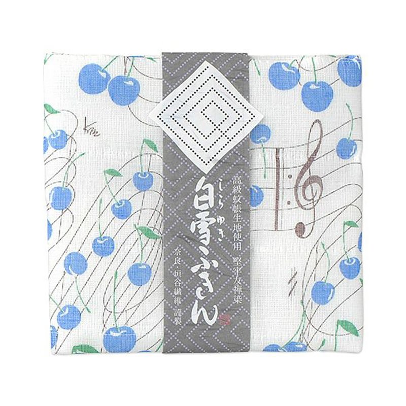 京友禅染万用巾 / 樱桃蓝色 - 餐垫/桌巾 - 棉．麻 蓝色