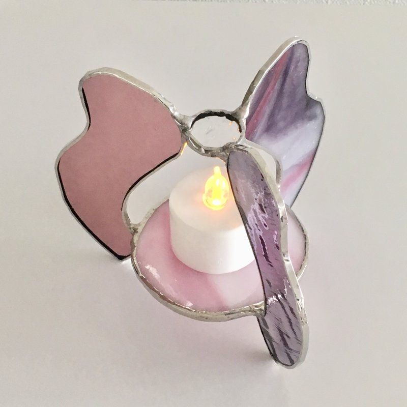 Candle night LED candle holder Wave Pink Purple Bay View - 蜡烛/烛台 - 玻璃 粉红色