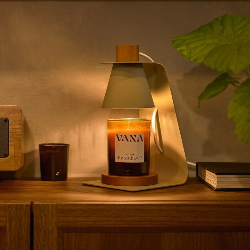 【送210g蜡烛】VANA 升降款可定时香氛暖灯 莫兰迪灰 可调光 - 灯具/灯饰 - 其他金属 金色