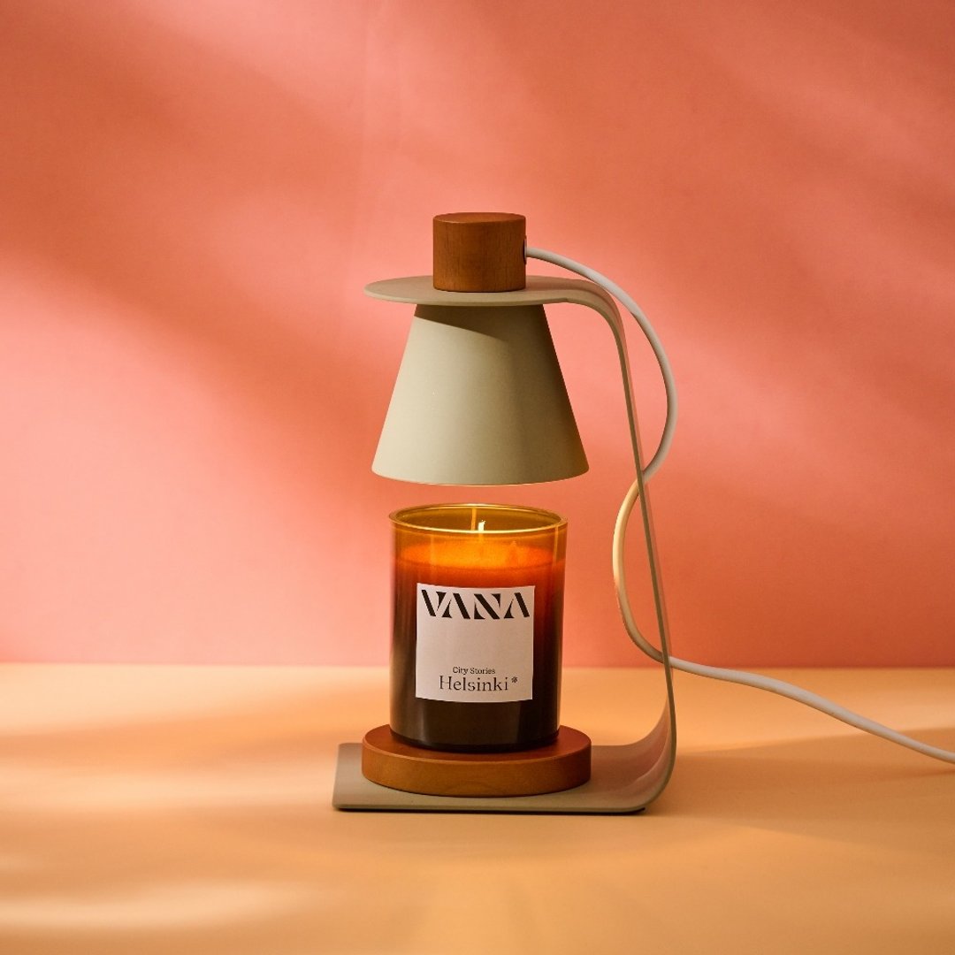 【送210g蜡烛】VANA 升降款可定时香氛暖灯 莫兰迪灰 可调光 - 灯具/灯饰 - 其他金属 金色