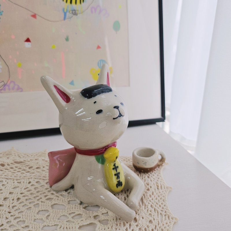 超级招财丑丑猫店长陶瓷 - 摆饰 - 陶 多色