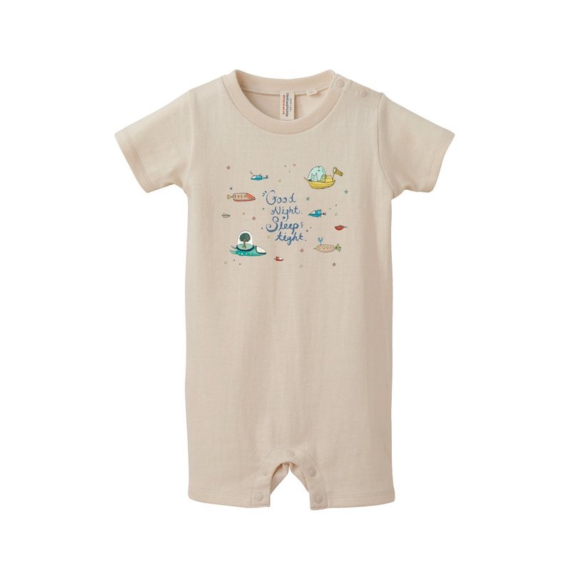 三角猫 - 猫咪飞行船 自然米黄色 包屁衣 - 包屁衣/连体衣 - 棉．麻 卡其色