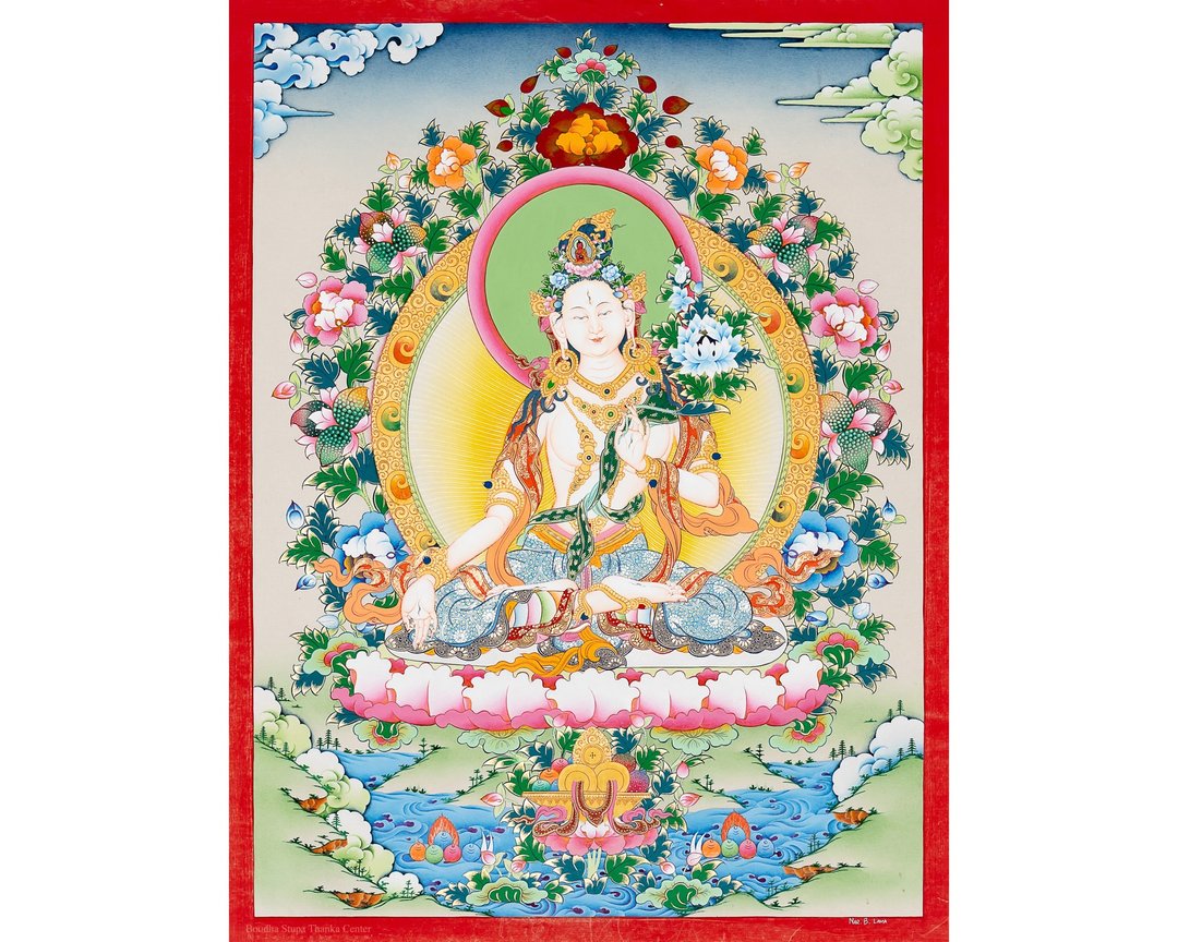 藏传白度母唐卡 – 神圣女性力量 - A79808 - 墙贴/壁贴 - 其他材质 多色