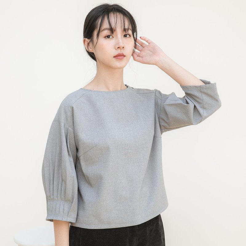 【经典原创】Xuyu_须臾褶片上衣_CLT507_铁灰 - 女装上衣 - 聚酯纤维 灰色