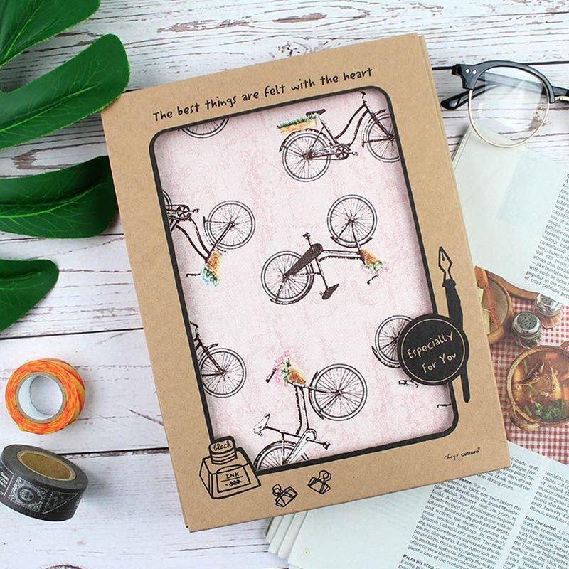 Chuyu A5/25K花布笔记礼盒/笔记本/记事本/可撕式-横线 - 笔记本/手帐 - 棉．麻 多色