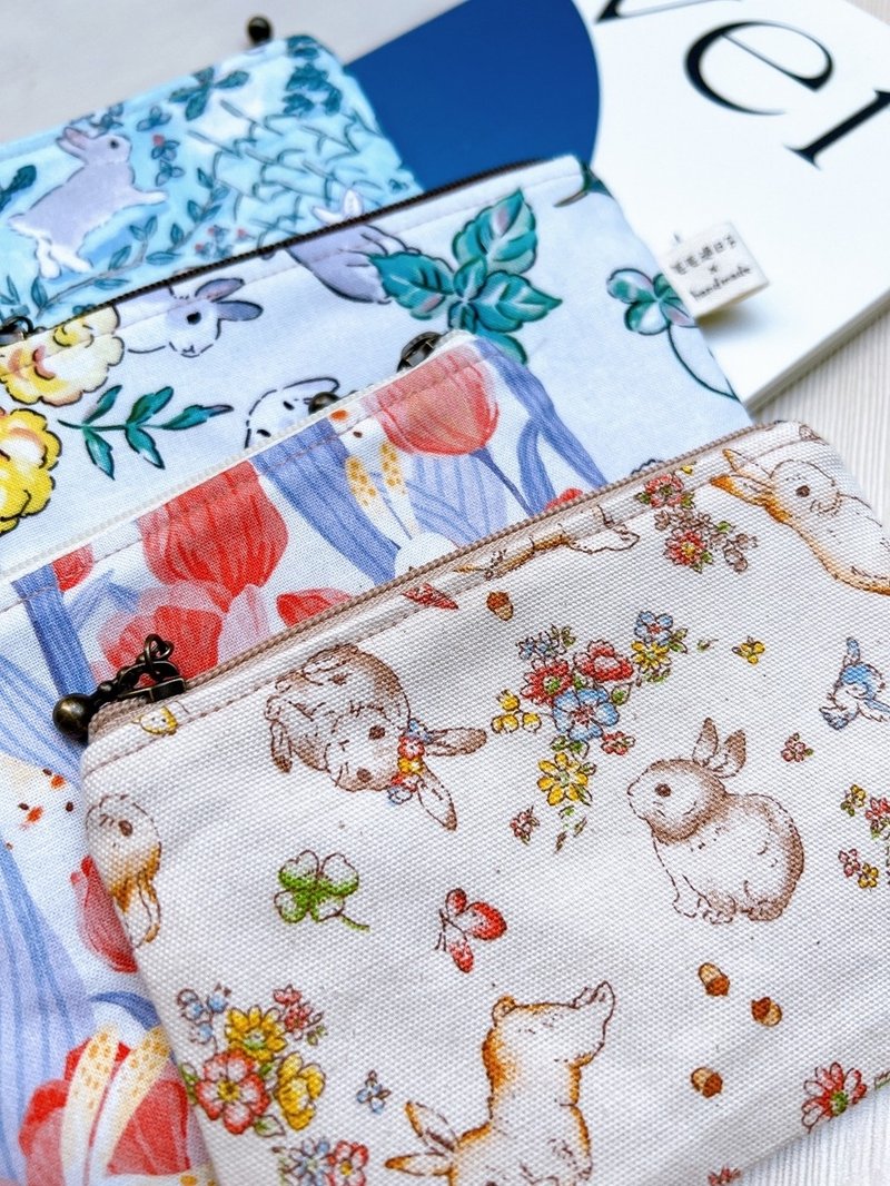 【多款任选】手工兔兔 零钱包/收纳小包 - 零钱包 - 棉．麻 