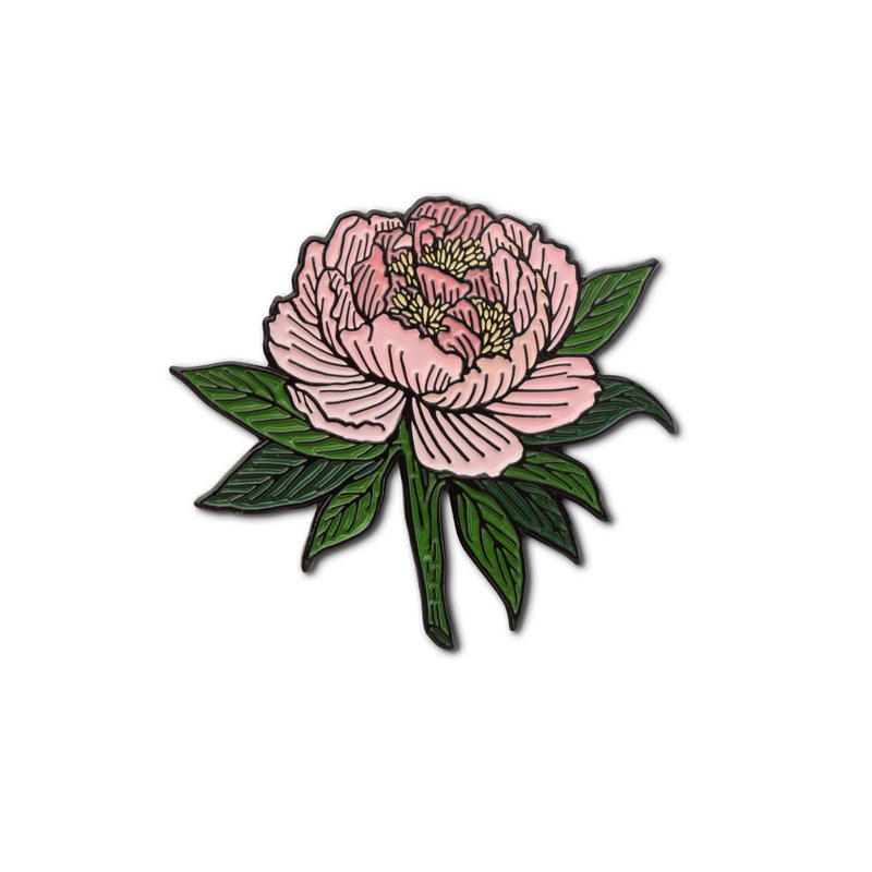 牡丹珐琅别针 - 徽章/别针 - 珐琅 粉红色