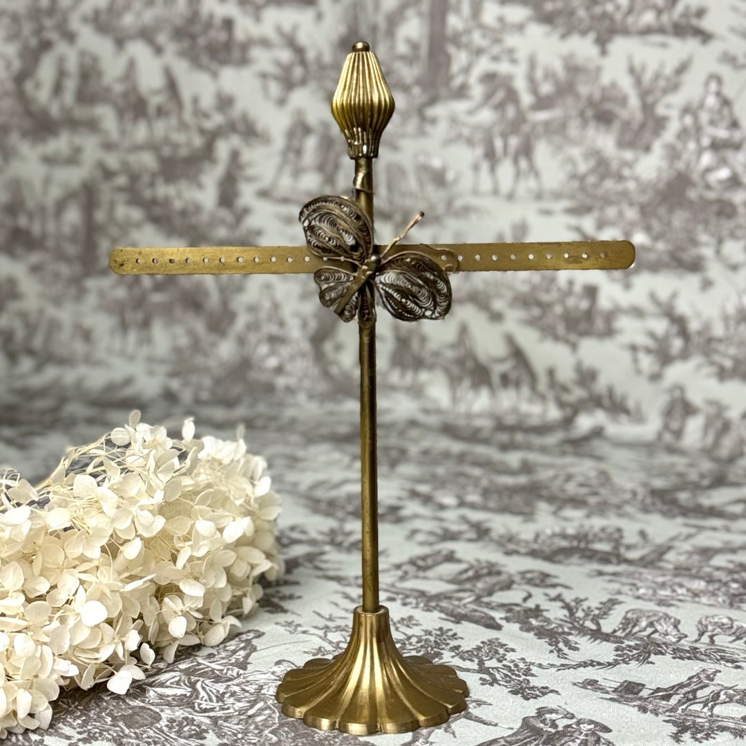 50756-迷人法国蝴蝶造型黄铜耳环展示架 Charming French Vintage - 收纳用品 - 铜/黄铜 